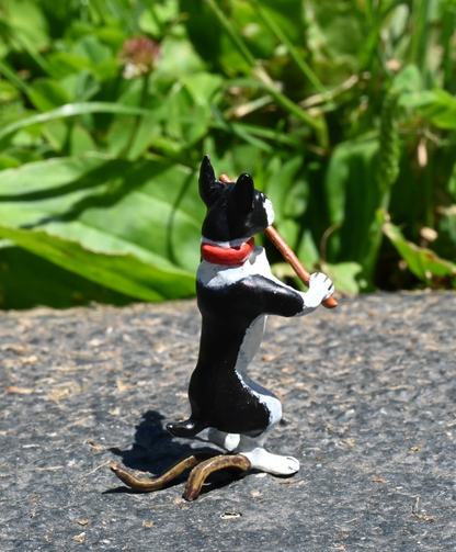 Cute Austrian Vienna Cold Painted Bronze Figure of Boston Terrier Playing Violin2