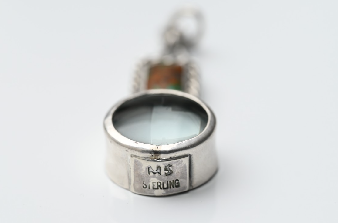 Sterling Silver Southwestern Jewelers Loupe with Turquoise Gemstone3
