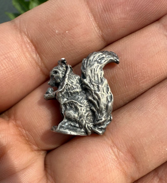 Lovely Antique / Vintage Italian Sterling Silver .925 Solid Figure of Squirrel1