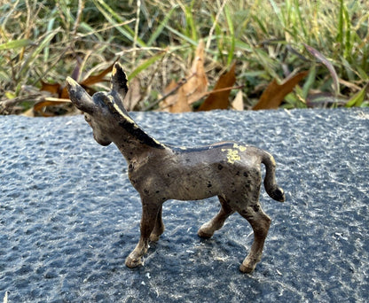 Cute Antique Austrian Vienna Cold Painted Bronze Figure of Young Donkey Foal5