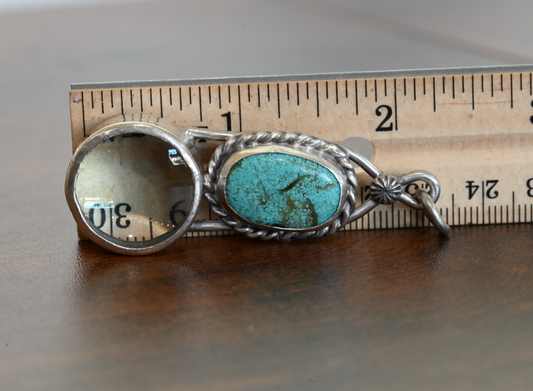 Sterling Silver Southwest Jewelers Loupe W/ Turquoise Gem0