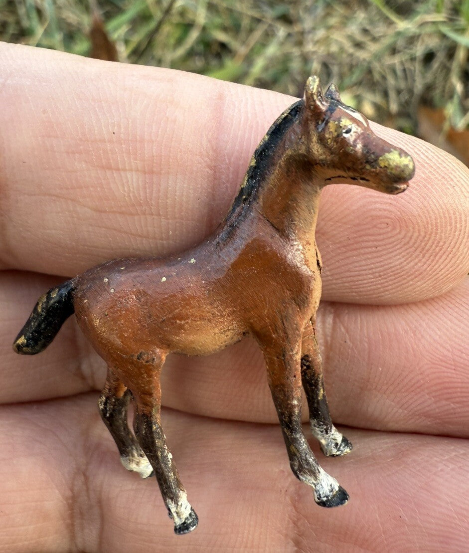 Antique Austrian Vienna Cold Painted Bronze Figure of Young Horse0