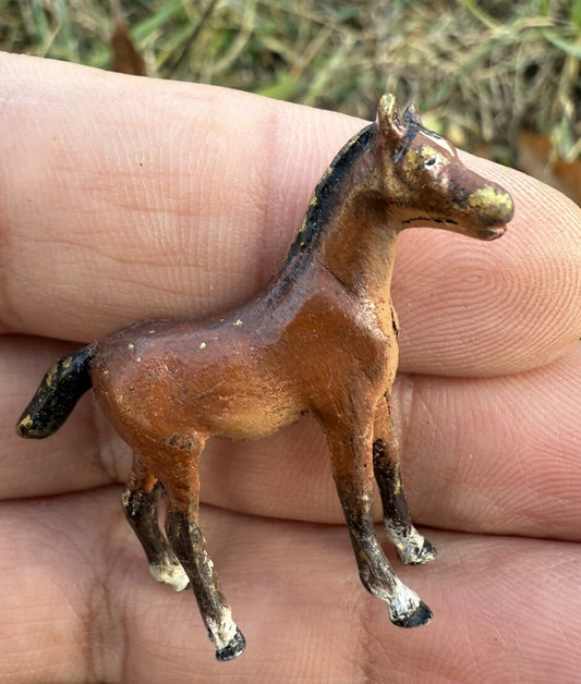 Antique Austrian Vienna Cold Painted Bronze Figure of Young Horse0