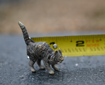 Small Antique Cold Painted Austrian Vienna Solid Bronze Cat9