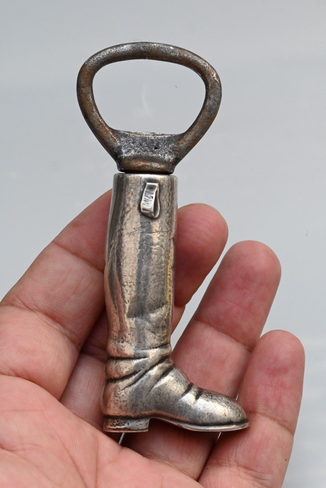 Collectible Antique Sterling Silver Riding Boot Corkscrew and Bottle Opener0