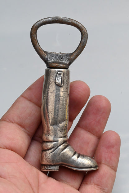 Collectible Antique Sterling Silver Riding Boot Corkscrew and Bottle Opener0