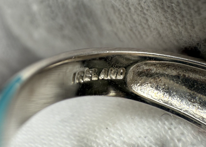 Lovely Sterling Silver Connemara Marble Dangling Hearts Ring5