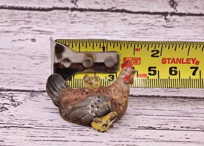 Attractive Antique Austrian Vienna Cold Painted Bronze Figure Hen With Chicks11