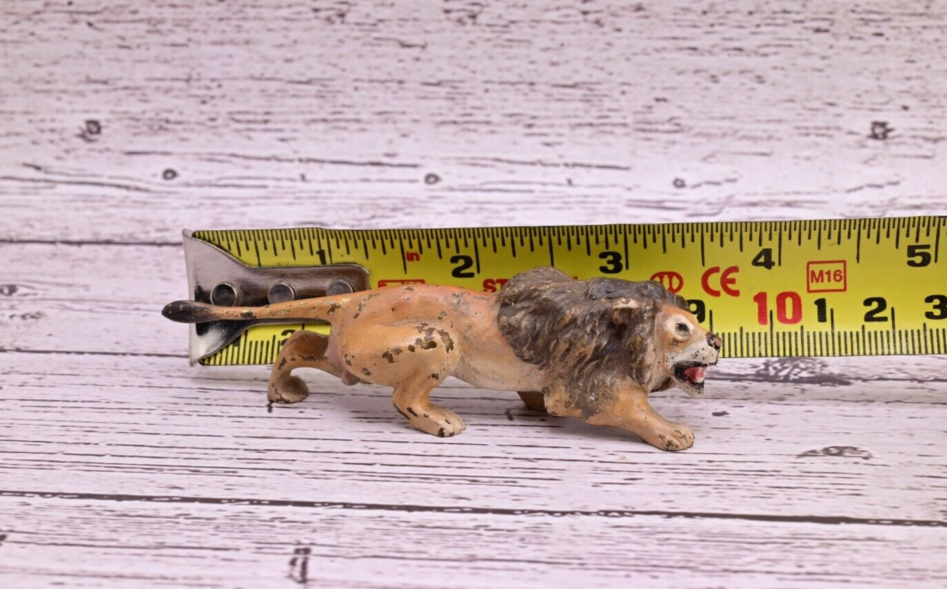 Stunning Antique Austrian Vienna Cold Painted Bronze of Lion Ready to Attack11