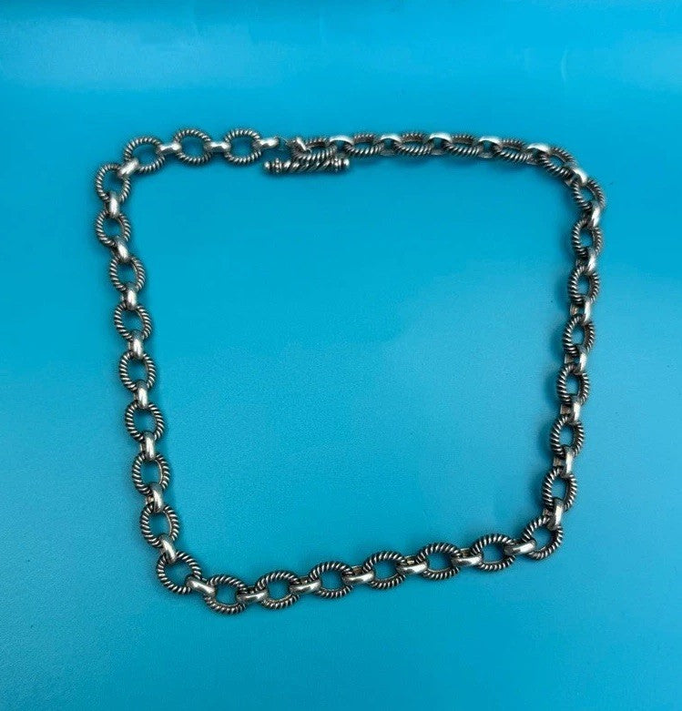 Well Made & Sturdy Vintage Chinese Sterling Silver Chain Necklace #20
