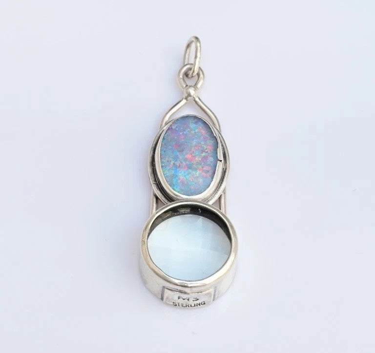 Sterling Silver Southwest Jewelers Loupe with Blue Glass Opal1