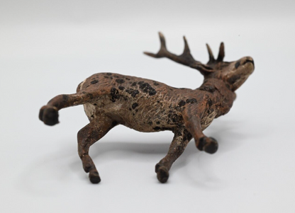 Majestic Antique Austrian Vienna Cold Painted Bronze Figure of Deer Buck6