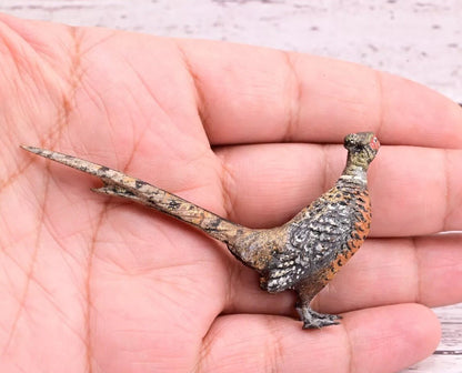 Amazing Antique Austrian Vienna Cold Painted Bronze Figure of Ring Neck Pheasant9
