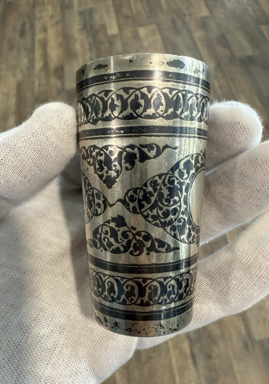 Antique or Vintage European Silver Niello Cup or Beaker with Early Hallmarks1