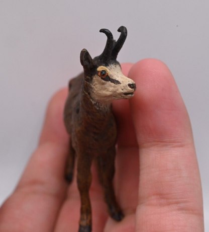 Life-like Antique Austrian Vienna Cold Painted Bronze Figure of Chamois Deer9