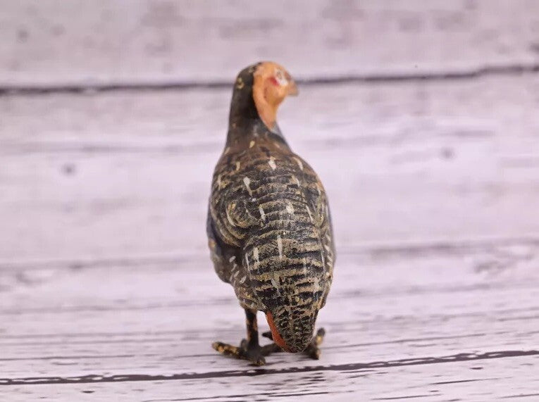 Cute Tiny Antique Austrian Vienna Cold Painted Bronze Figure of Game Bird5