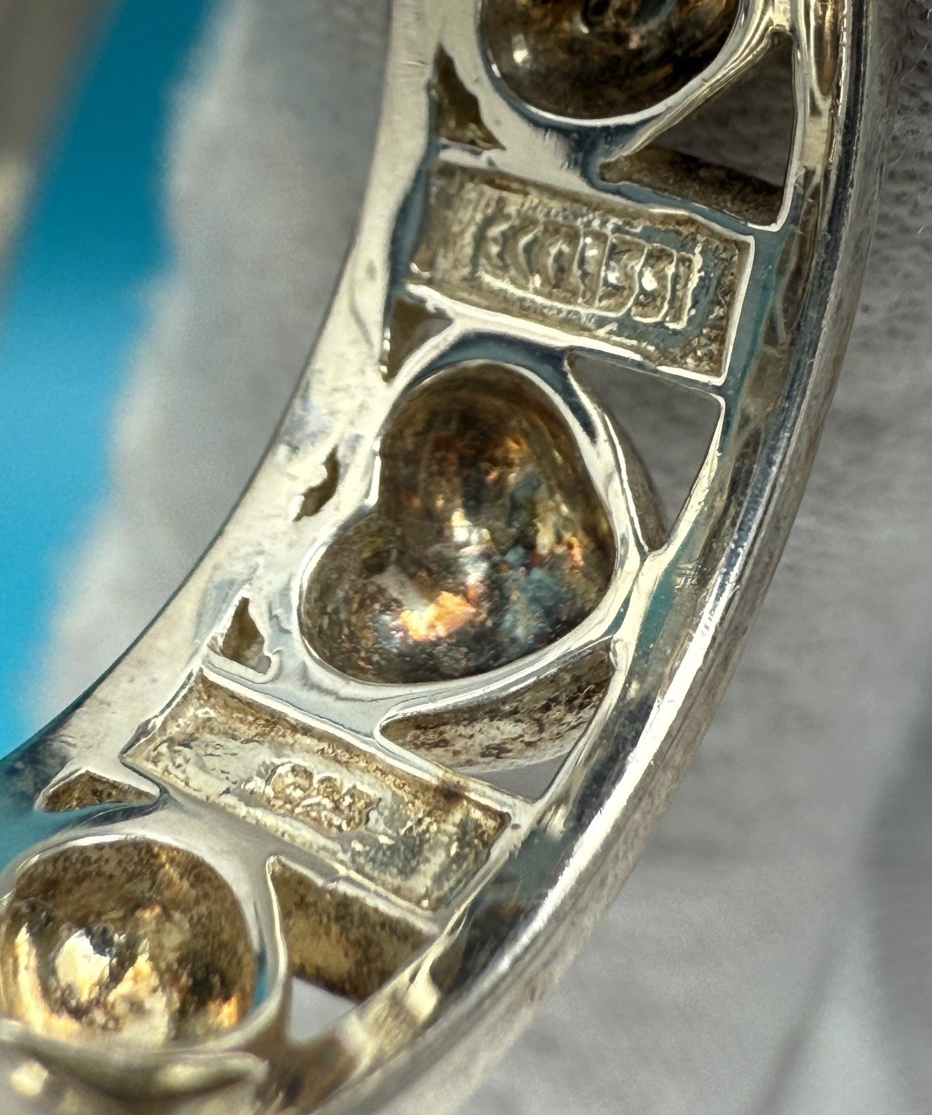 Lovely Sterling Silver Eternity Ring with Puffy Hearts Signed ECCLISSI6