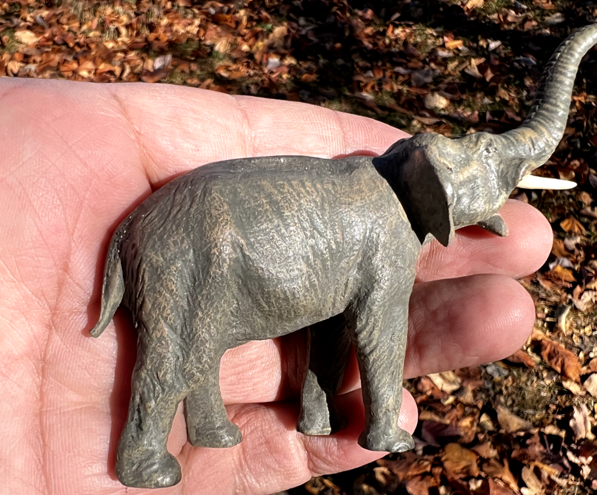 Large Antique Austrian Vienna Cold Painted Bronze Figure of Elephant6