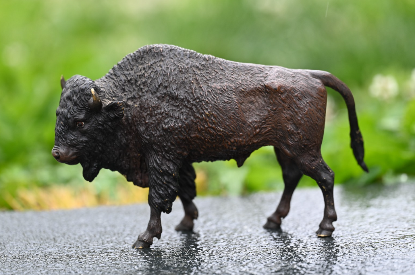 Large Antique Austrian Vienna Cold Painted Bronze Figure American Buffalo Bison2