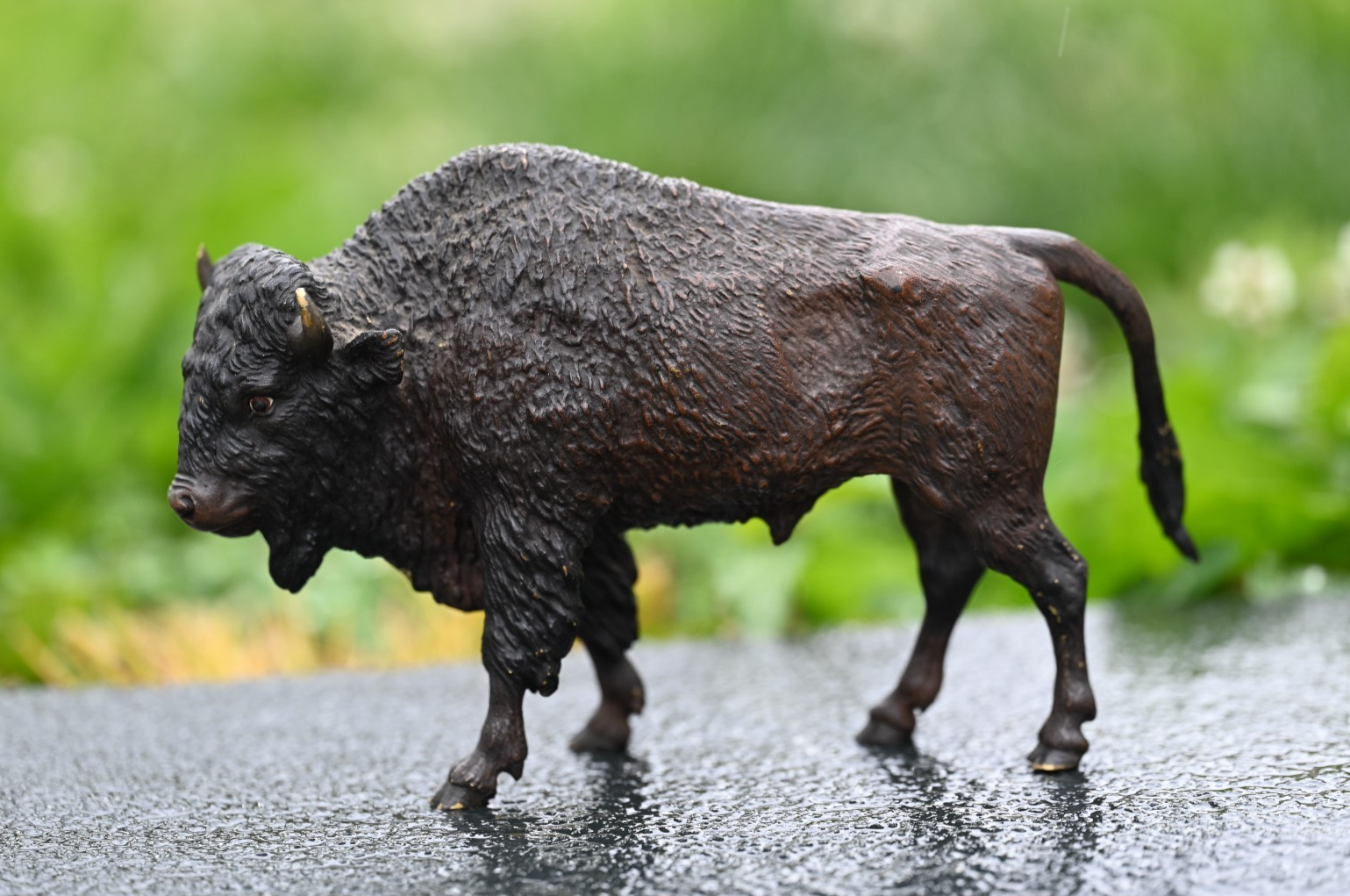 Large Antique Austrian Vienna Cold Painted Bronze Figure American Buffalo Bison2