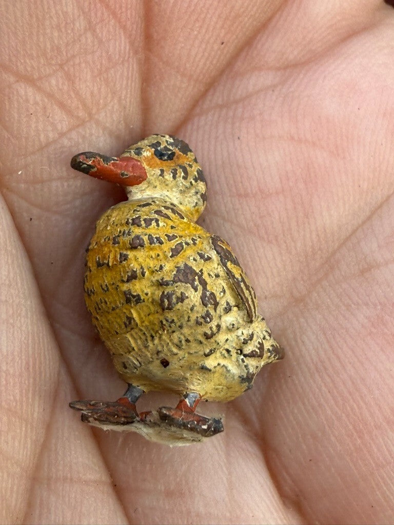 Miniature Antique Austrian Vienna Cold Painted Bronze Figure of Baby Duck7