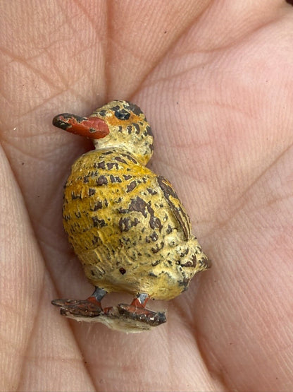 Miniature Antique Austrian Vienna Cold Painted Bronze Figure of Baby Duck7
