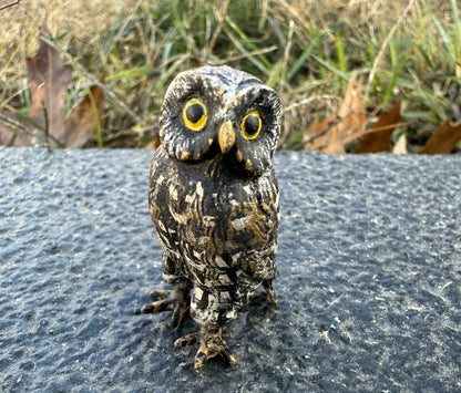 Amazing Antique Austrian Vienna Cold Painted Bronze Figure of Owl5