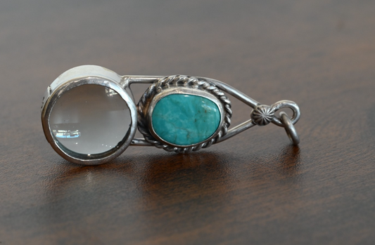 Sterling Silver Southwest Jewelers Loupe W/ Turquoise Cabochon1