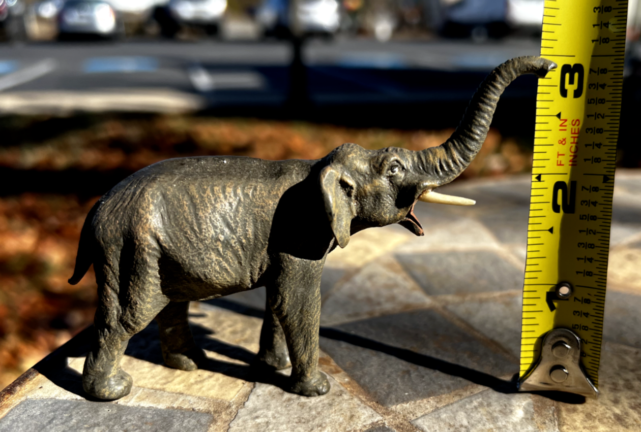 Large Antique Austrian Vienna Cold Painted Bronze Figure of Elephant5