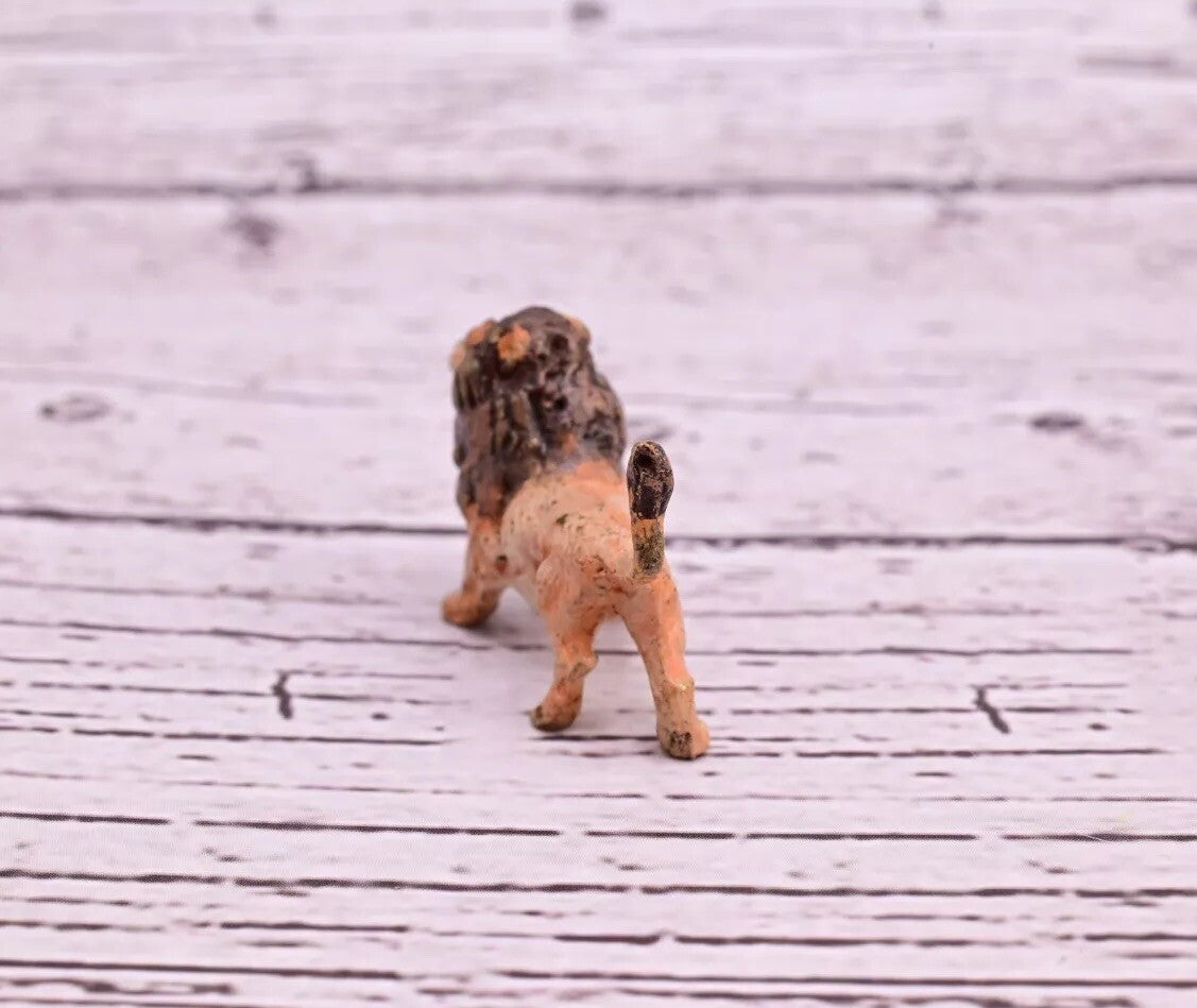 Early 1900s Antique Cold Painted Austrian Vienna Bronze of a Life-Like Lion2