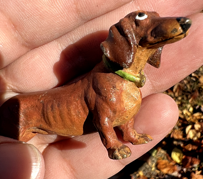 Gorgeous Antique Austrian Vienna Cold Painted Bronze Figure of  Dachshund Dog16