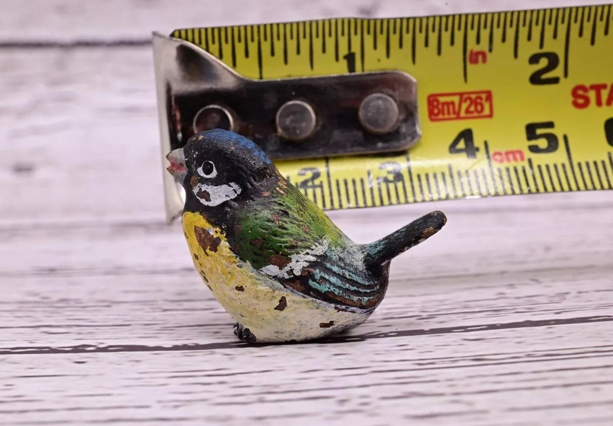 Early Antique Vienna Cold Painted Bronze Figure of Cute Small Great Tit Bird7