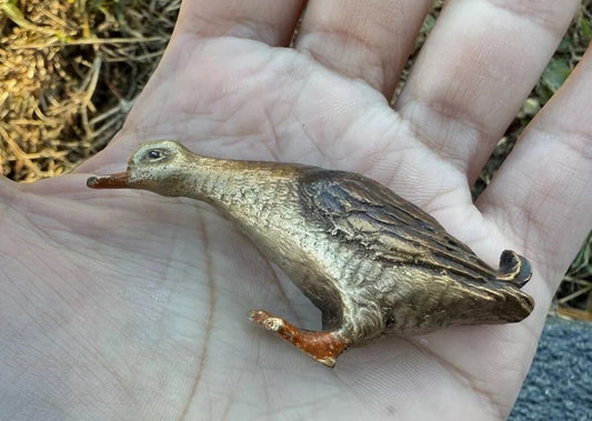 Awesome Antique Austrian Vienna Cold Painted Bronze Figure of Duck0