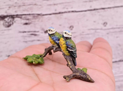 Beautiful Antique Austrian Vienna Cold Painted Bronze Figure of Birds Perched6