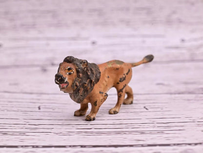 Well Detailed Antique Austrian Vienna Cold Painted Bronze Figure of Small Lion3