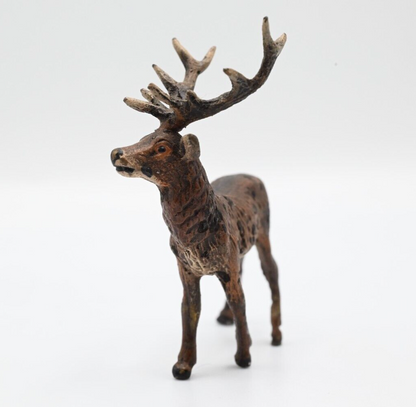 Majestic Antique Austrian Vienna Cold Painted Bronze Figure of Deer Buck7