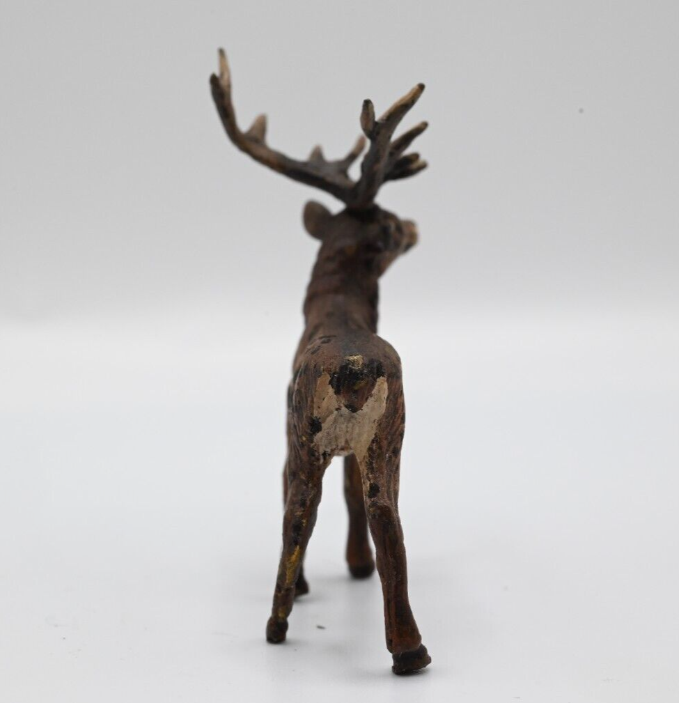 Majestic Antique Austrian Vienna Cold Painted Bronze Figure of Deer Buck3