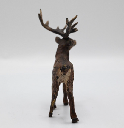 Majestic Antique Austrian Vienna Cold Painted Bronze Figure of Deer Buck3