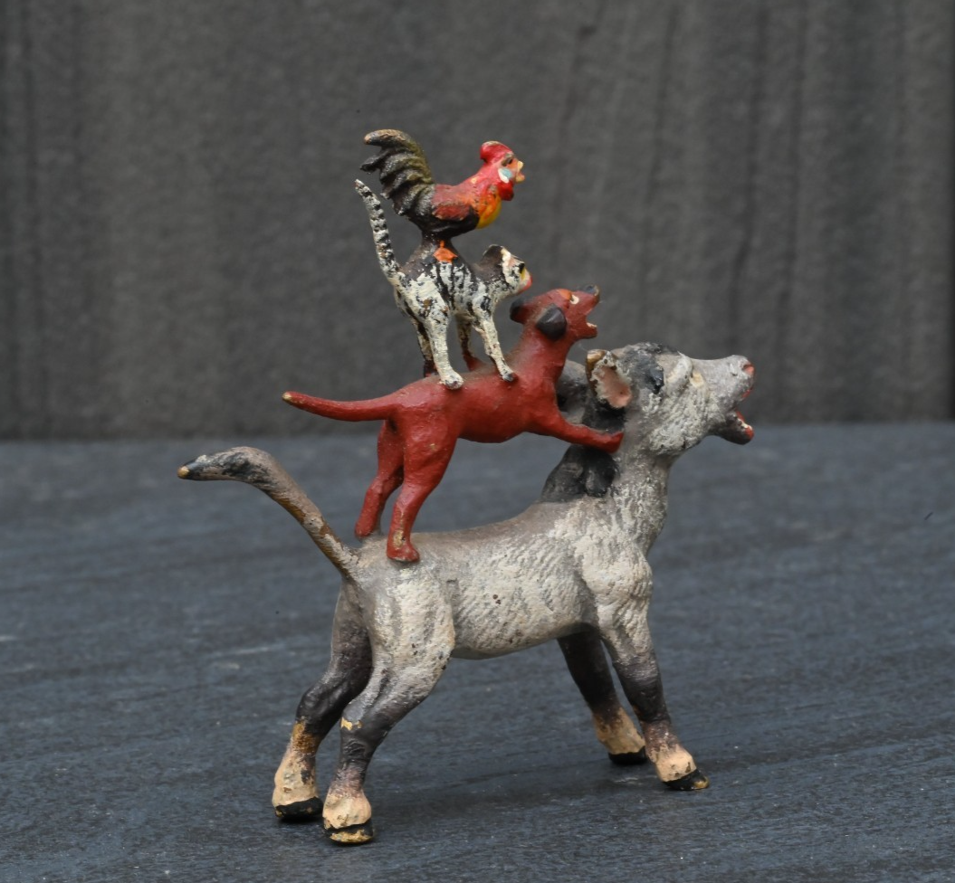 Cute Vintage Austrian Vienna Bronze Figural Group "Musicians of Bremen"5