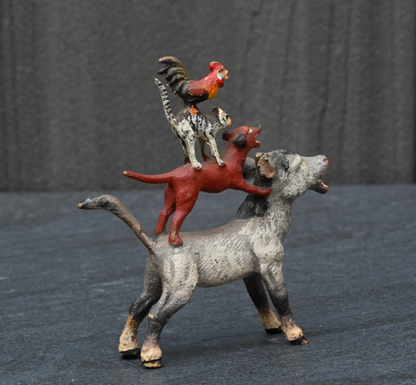 Cute Vintage Austrian Vienna Bronze Figural Group "Musicians of Bremen"5