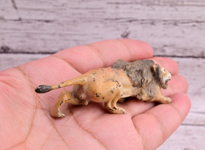 Stunning Antique Austrian Vienna Cold Painted Bronze of Lion Ready to Attack6