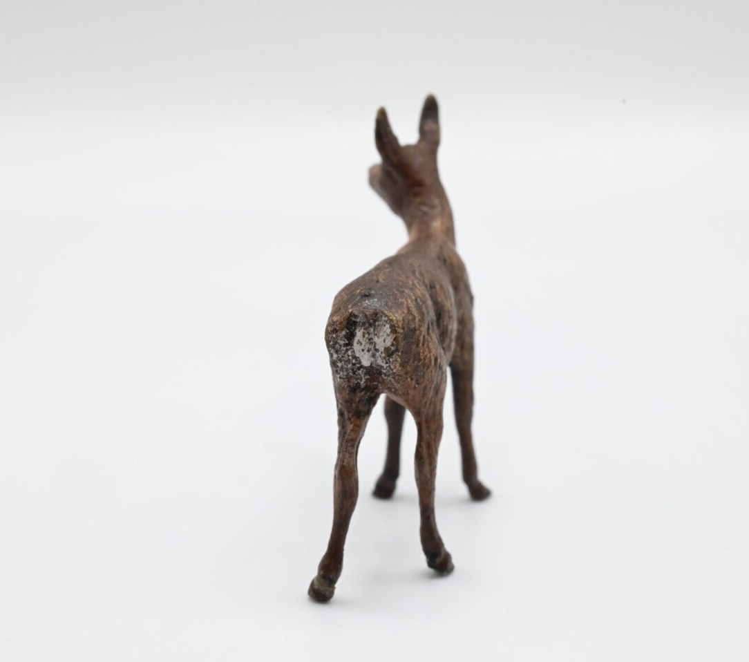 Older Antique Austrian Vienna Cold Painted Bronze Figure of Deer Fawn3