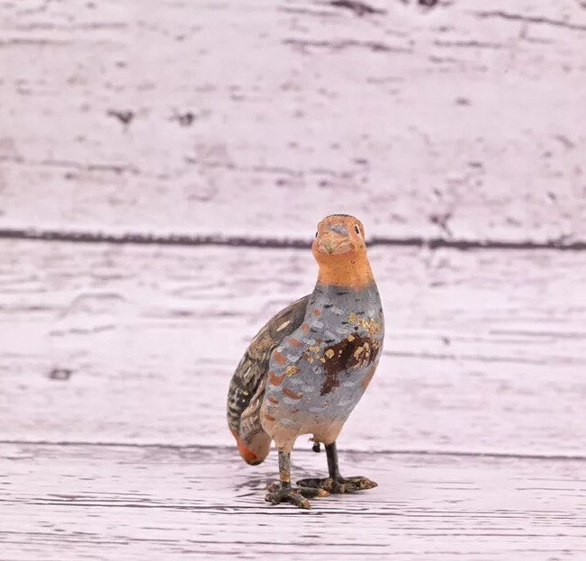 Rare Antique Austrian Vienna Cold Painted Bronze Figure of Partridge Game Bird5