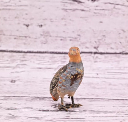 Rare Antique Austrian Vienna Cold Painted Bronze Figure of Partridge Game Bird5