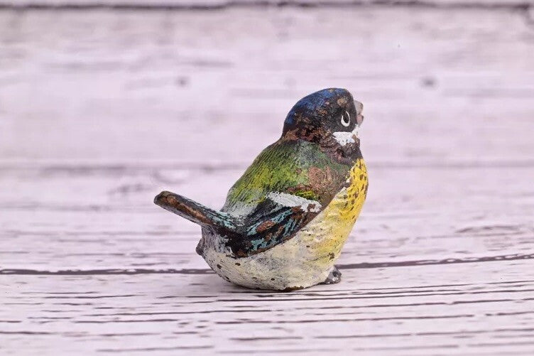 Early Antique Vienna Cold Painted Bronze Figure of Cute Small Great Tit Bird6