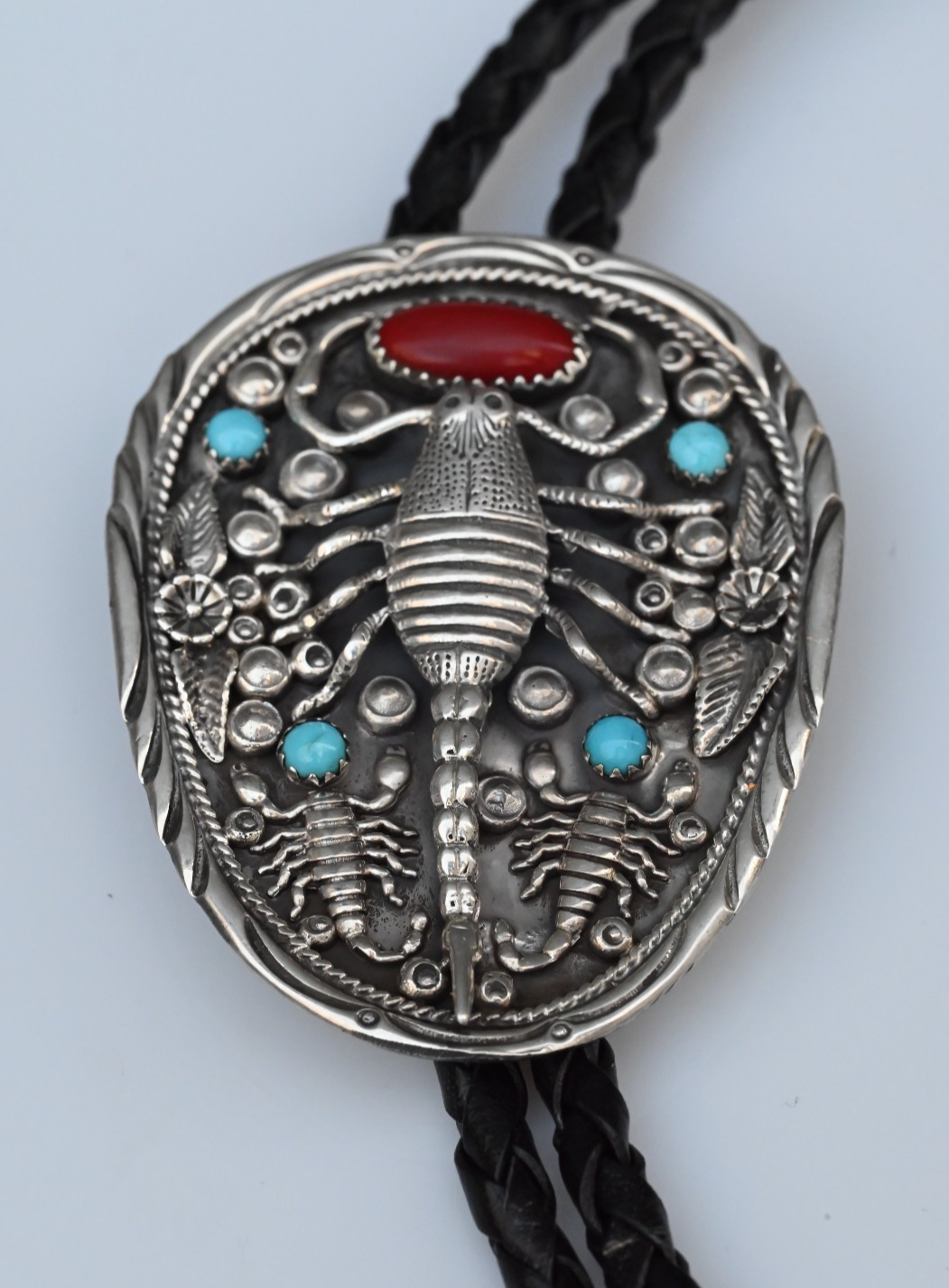 Southwestern Sterling Silver Bolo Tie Scorpion Motif by Kenny Ray McNeilly Jr2