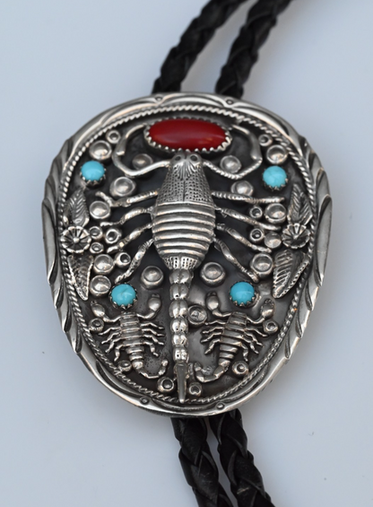 Southwestern Sterling Silver Bolo Tie Scorpion Motif by Kenny Ray McNeilly Jr2