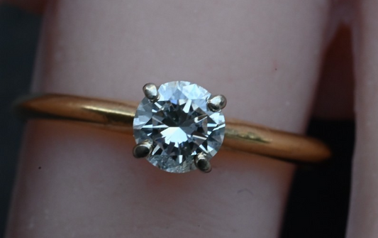 Lovely Simple yet Elegant .50 ct Natural Diamond Solitaire Ring in 14k YG0