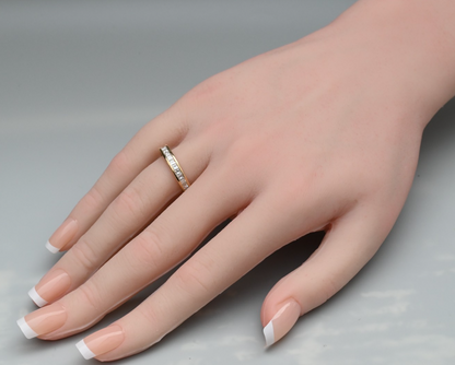 Lovely 14K Yellow Gold Channel-set Band featuring Princess-cut Natural Diamonds4