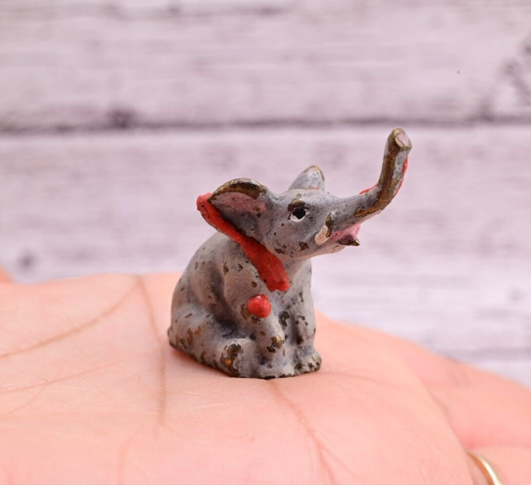 Original Miniature Antique Austrian Vienna Cold Painted Bronze of Elephant8